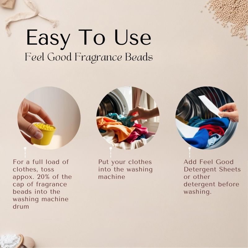 Feel Good Laundry Fragrance Beads | Long lasting scent of plant extract